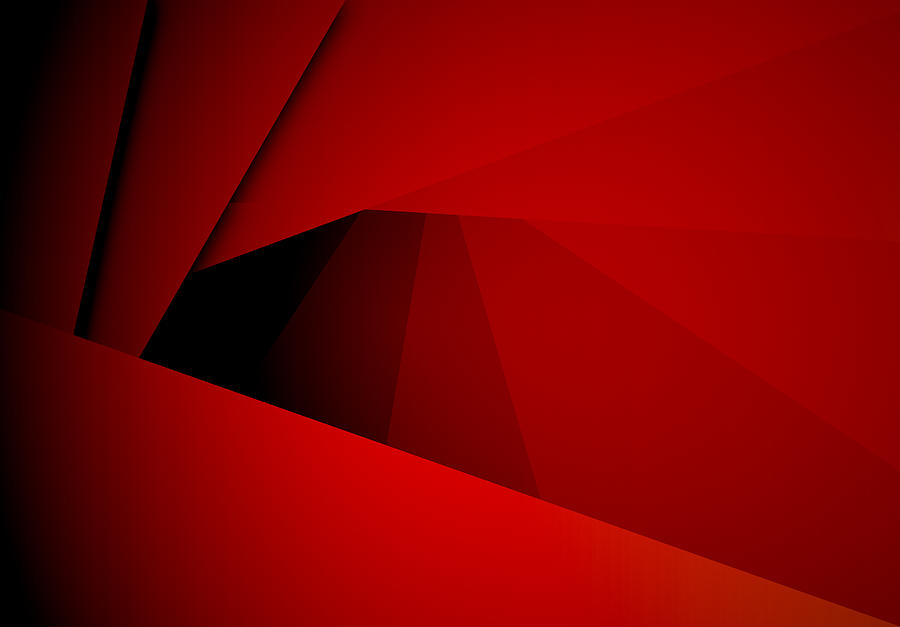Abstract red paper fan shaped stacking under lights Photograph by Zhengshun Tang