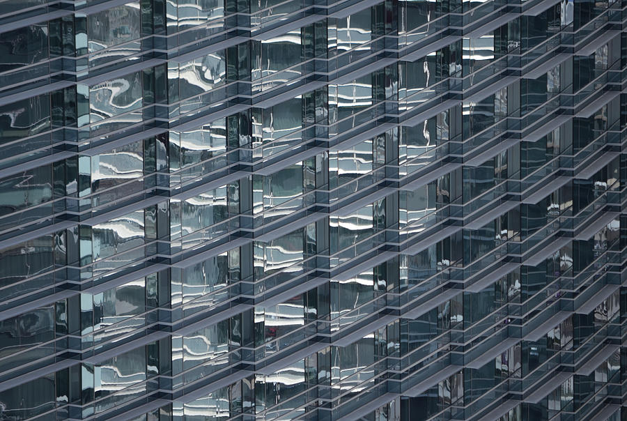 Abstract Reflections in the Modern Architecture of the ARIA Hotel Casino Tower Las Vegas Photograph by Shawn OBrien