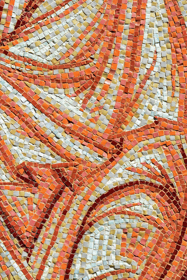 Abstract Ribbon Mosaic in Cheerful Oranges and Mellow Yellows Photograph by Georgia Mizuleva