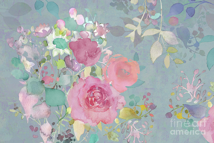 Abstract Rose Floral with a Farmhouse Chic Vibe   Painting by Sue Zipkin