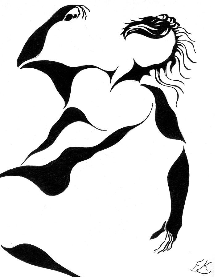 Abstract Runner Drawing by Franklin Kielar Abstract Runner Drawing by Franklin Kielar