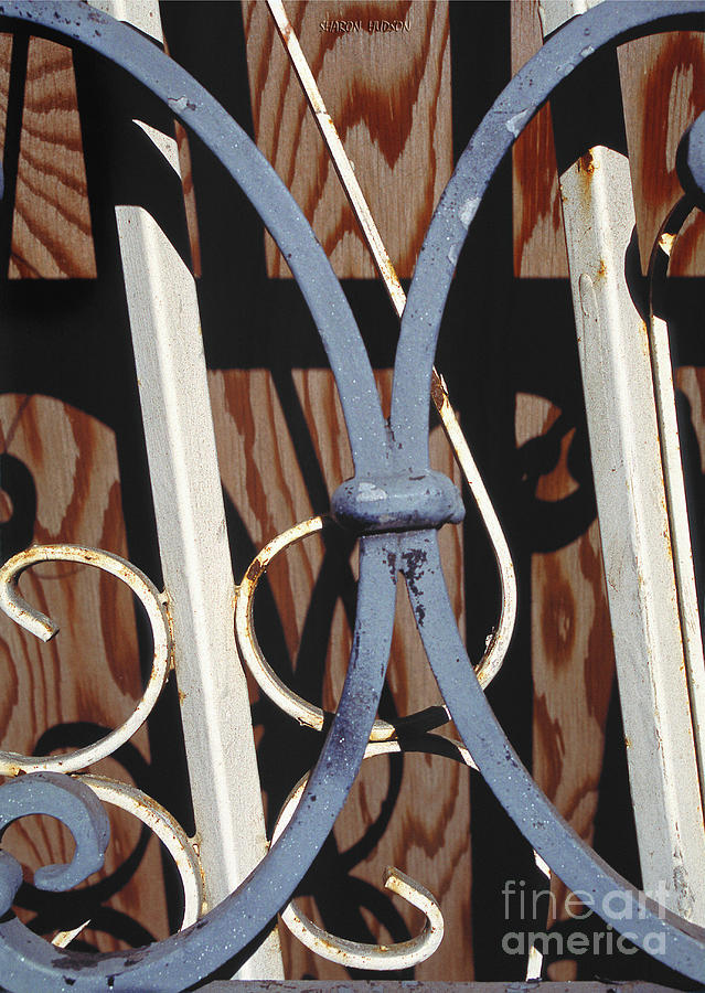abstract rustic photographs - Iron and Wood Photograph by Sharon Hudson