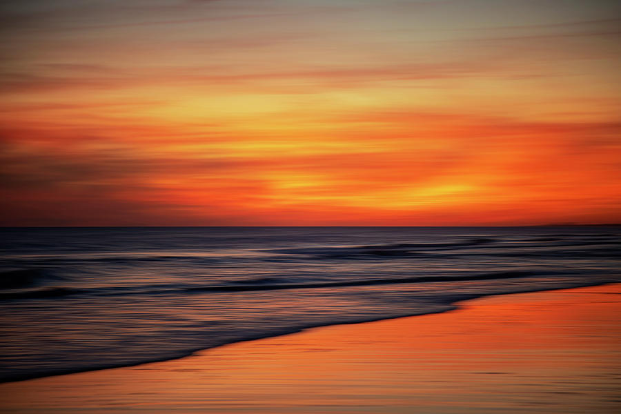 Sunset Photograph - Abstract Seascape Sunset - Atlantic Beach by Bob Decker
