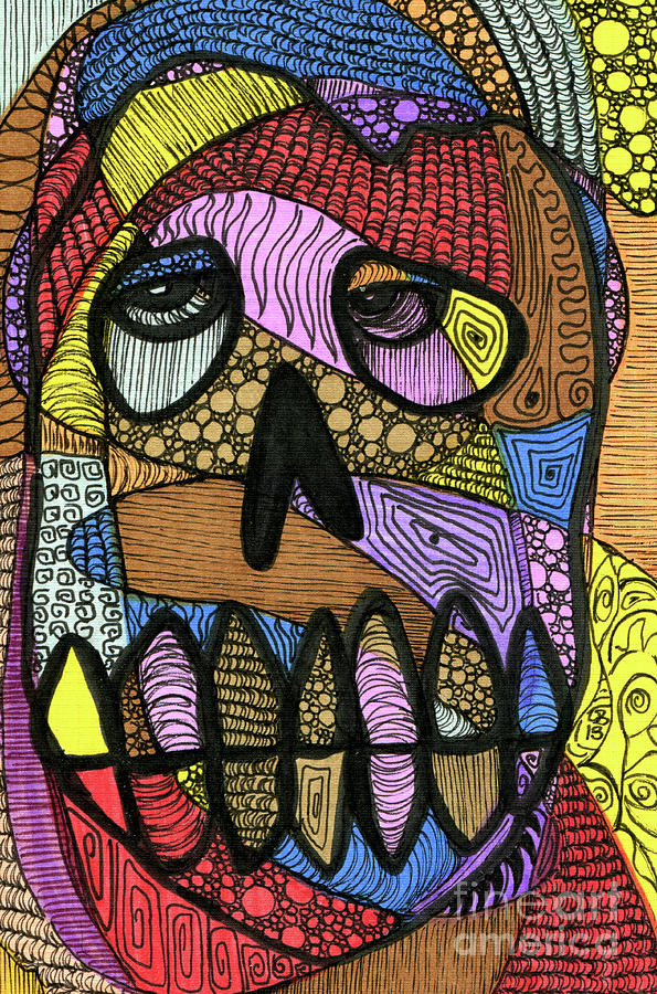 Abstract Skull 3 Drawing