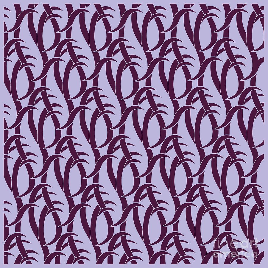 Abstract Snakes Pattern In Shades Of Purple Digital Art