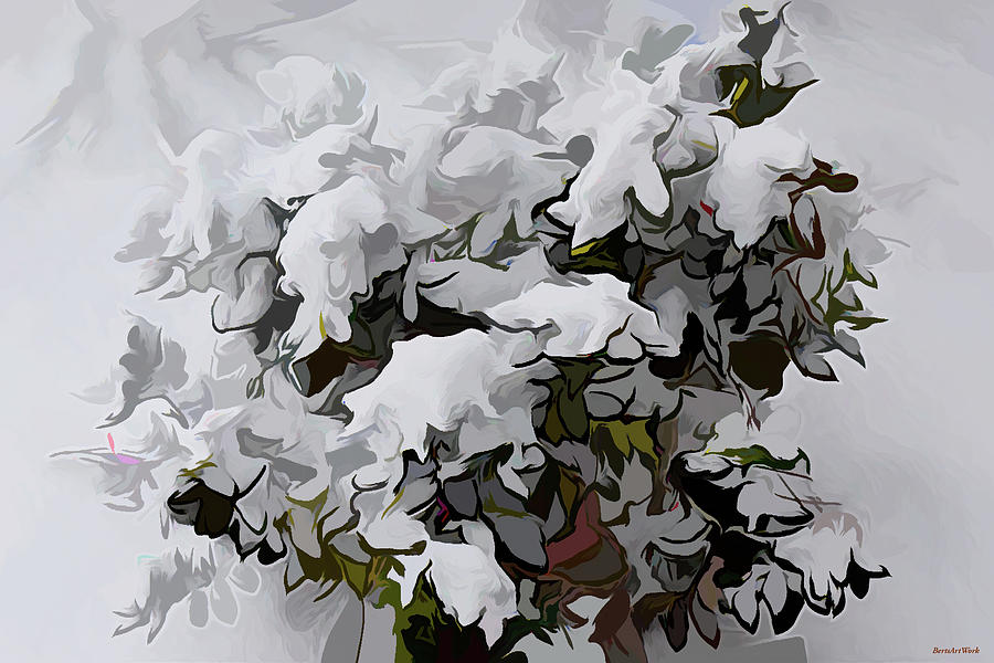 Abstract Snow Covered bush Photograph by Roberta Byram