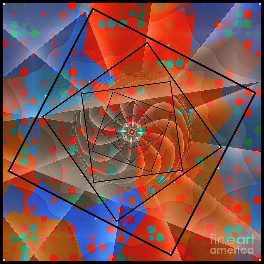 Abstract Spiral 1 - Red Blue Digital Art by Philip Preston