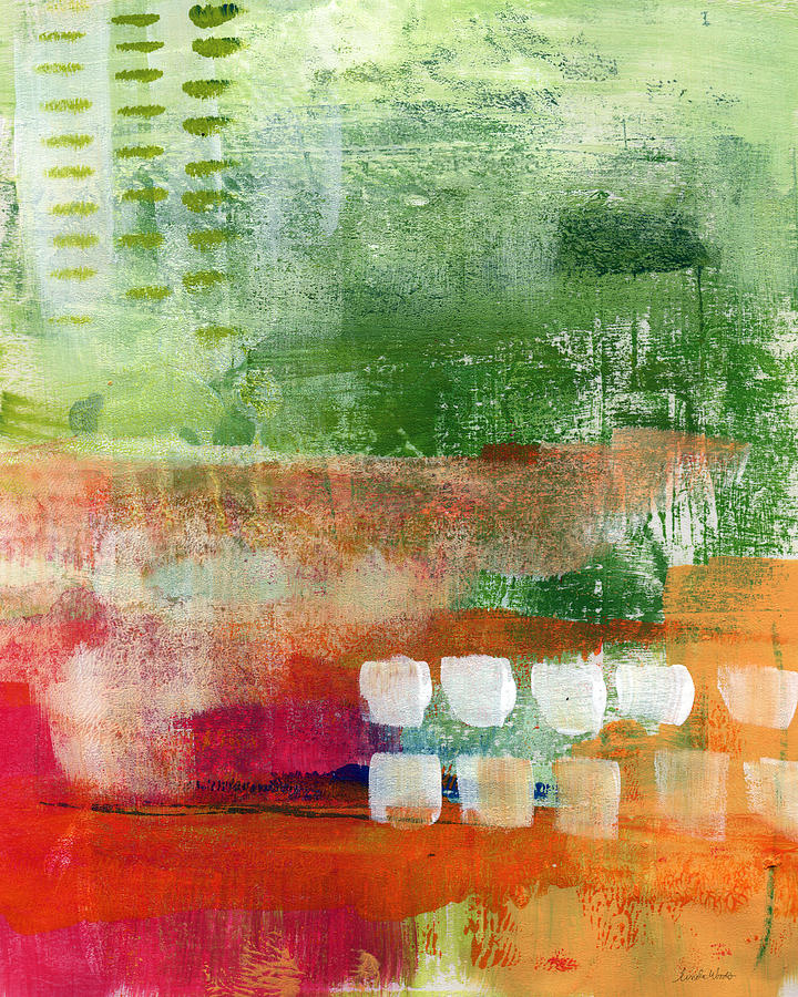 Abstract Spring- Art by Linda Woods Mixed Media by Linda Woods