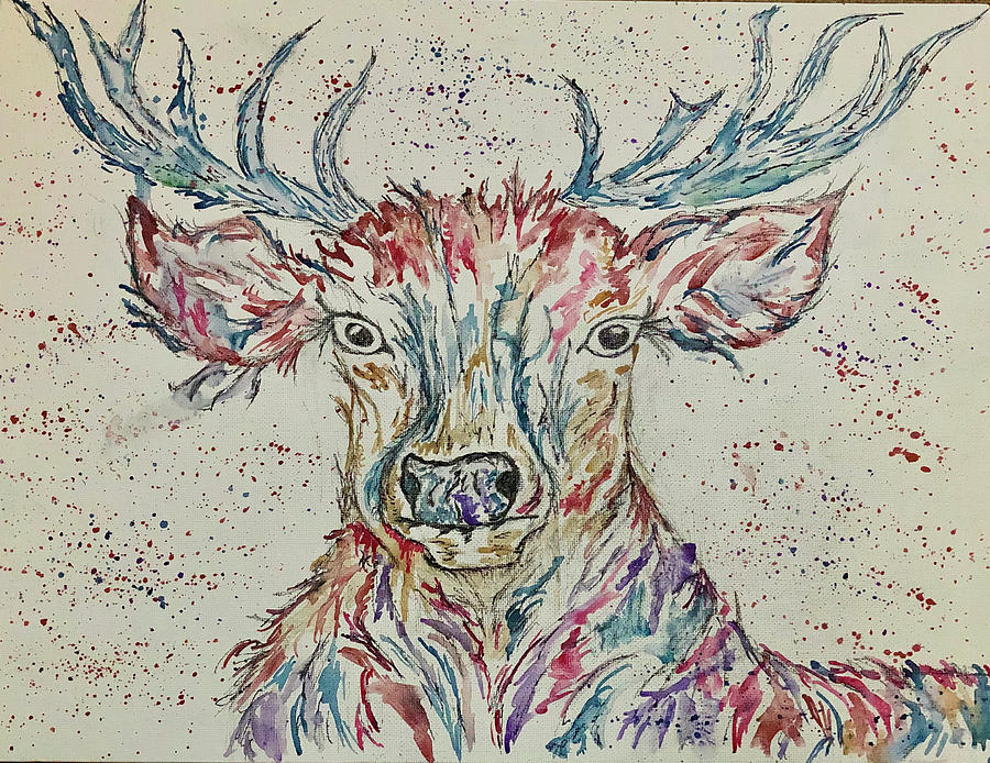 Abstract stag painting Painting by Charlotte James - Fine Art America