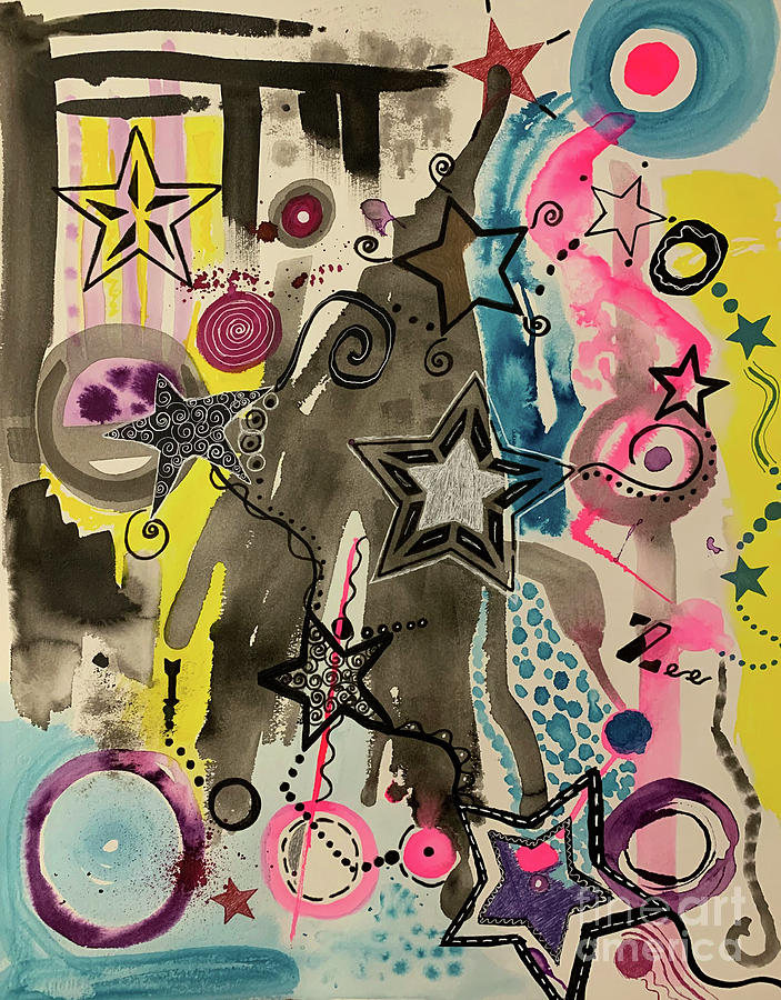 Abstract Star Design Painting by Christine Perry