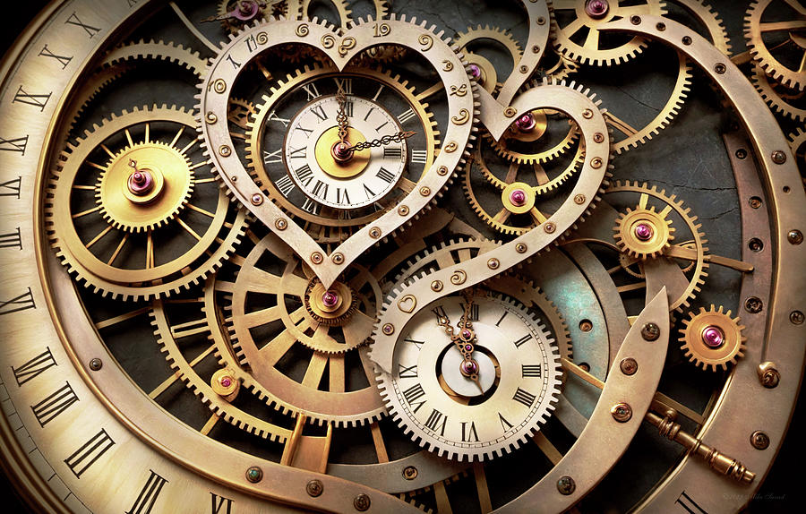 Abstract - Steampunk - The complexity of love and time Photograph by Mike Savad