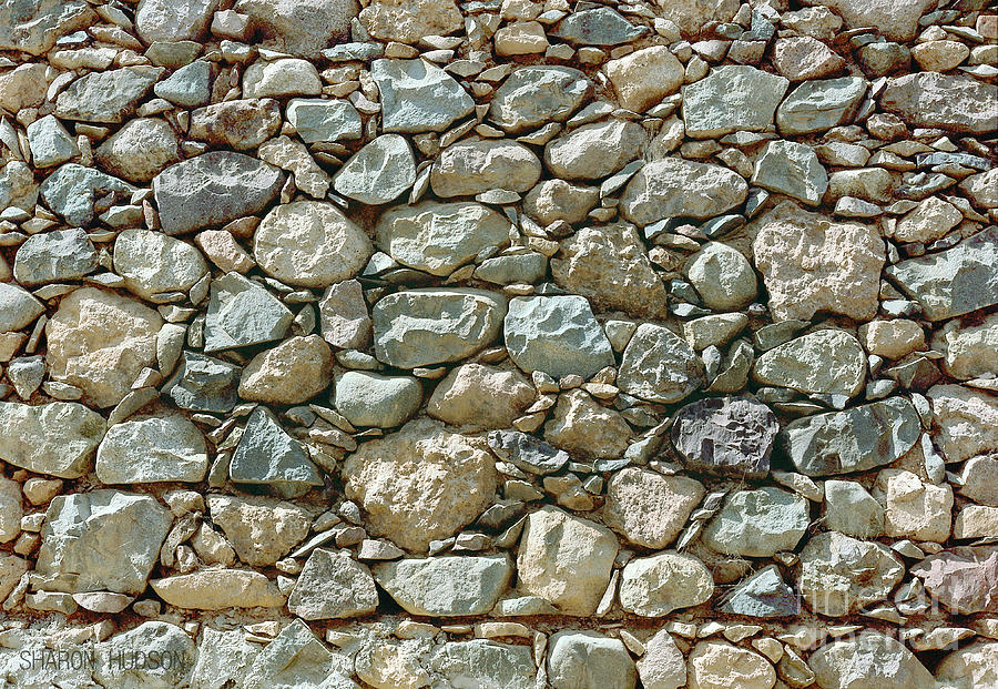 abstract stone wall photograph - Rough Stones Photograph by Sharon Hudson