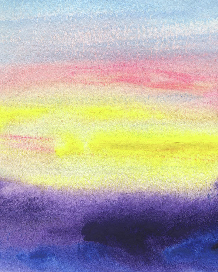 Abstract Sunrise Watercolor  Painting by Irina Sztukowski
