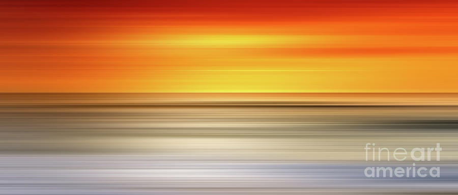 Abstract sunset colors over a seascape Digital Art by Stefano Senise
