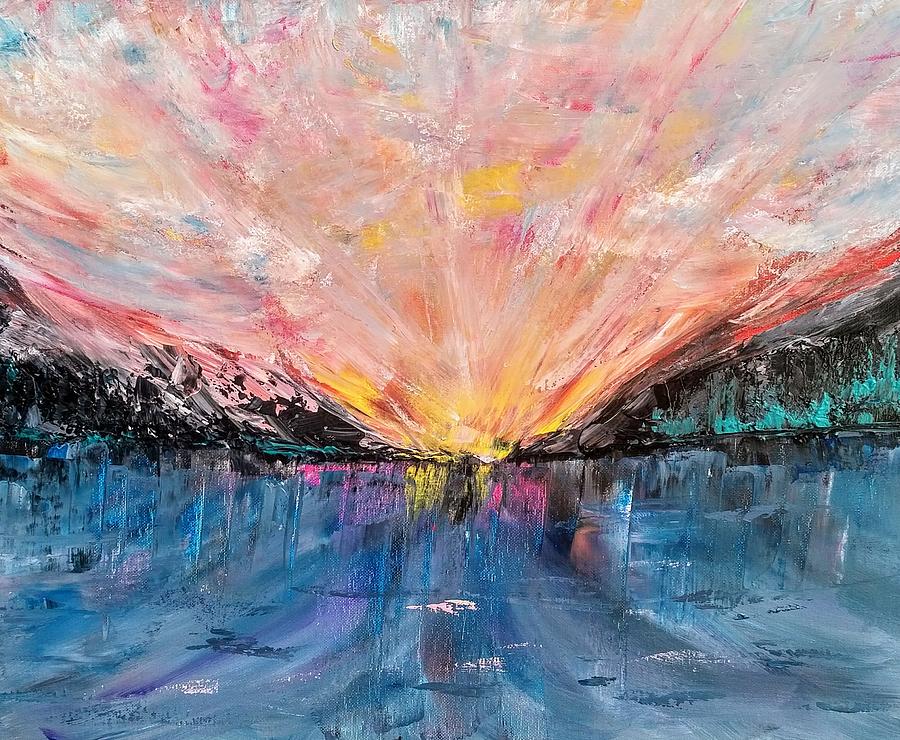 Abstract Sunset Painting by Lynne McQueen