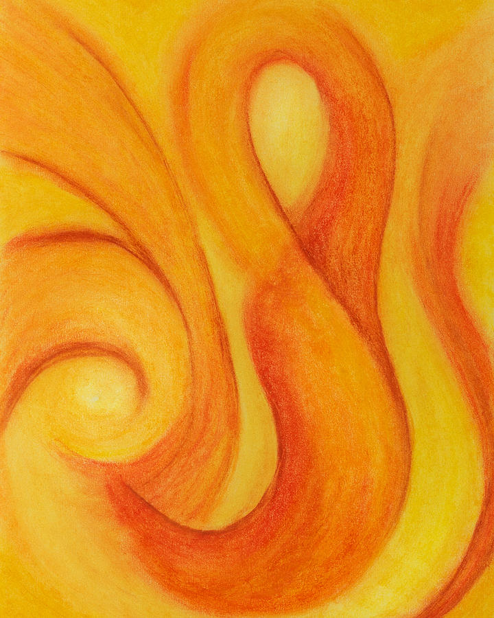 Abstract Swirling Sunshine Hair Pastel by Mark Beckwith