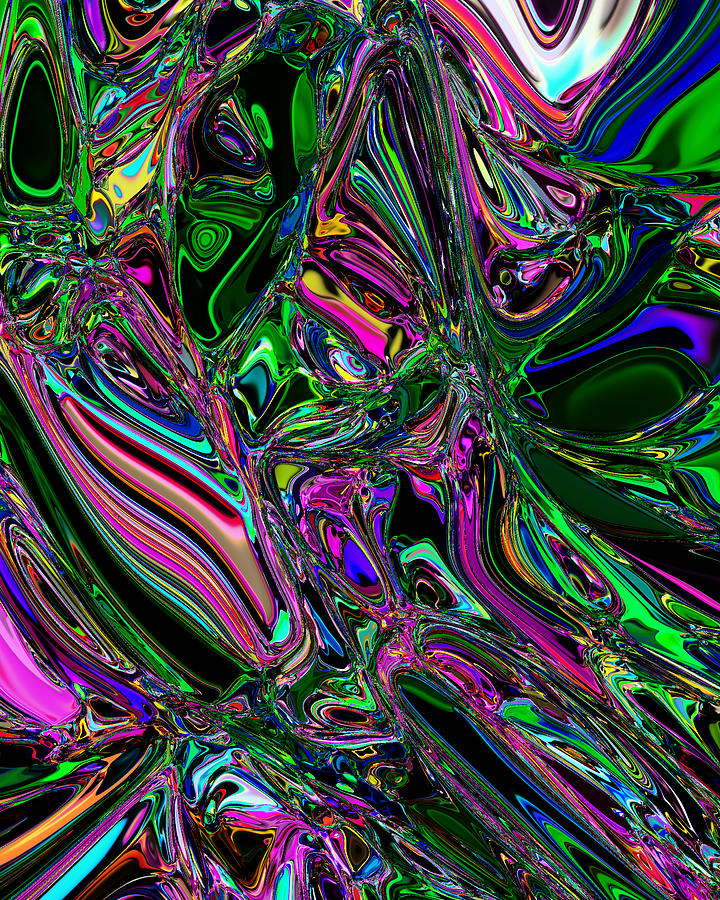 Abstract The Mushy Otter Jams Quartz. Digital Art By Martin Stark 