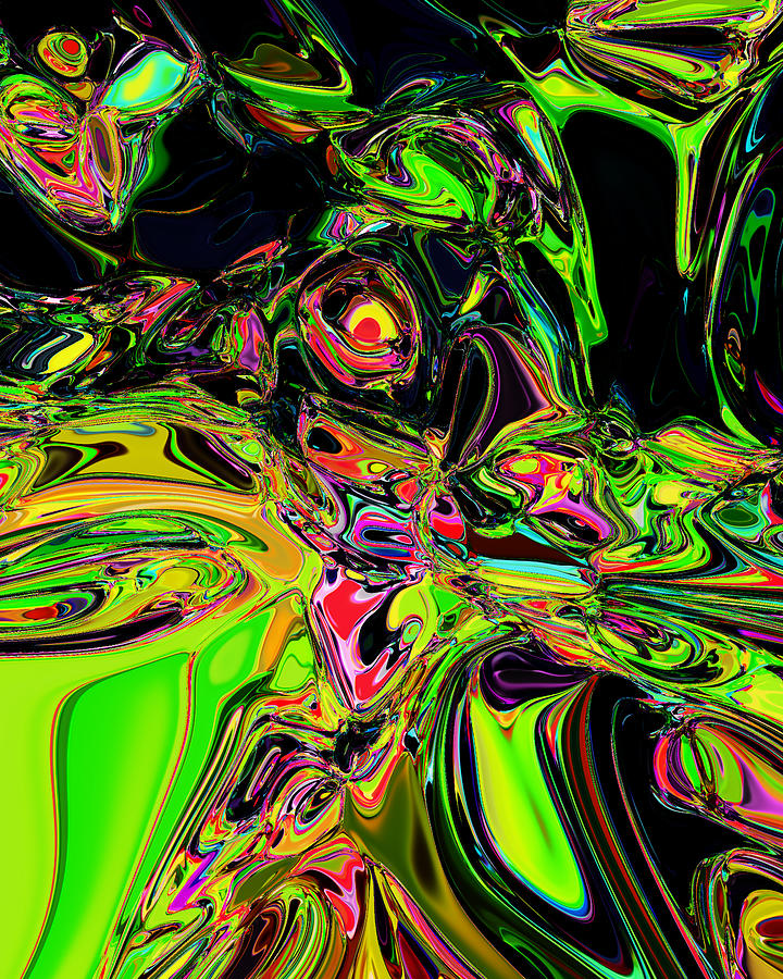 Abstract The Poor Still Takes Skiing. Digital Art By Martin Stark 