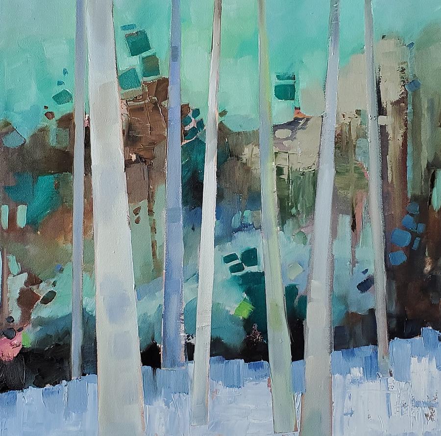 Abstract - Through the Trees Painting by Sheila Romard