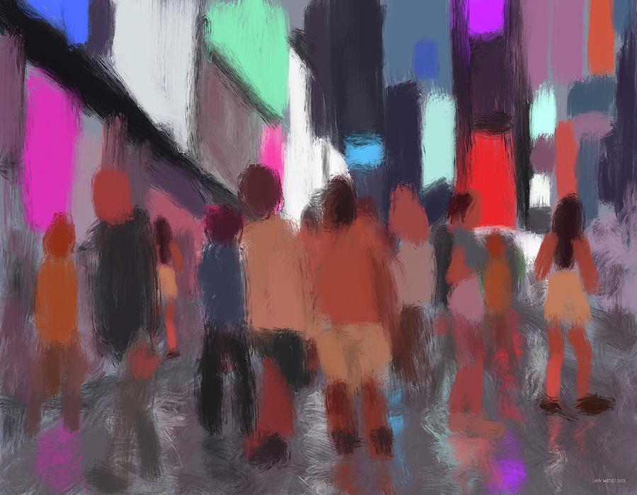 Abstract Times Square Digital Art by Larry Whitler