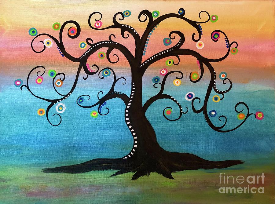 Abstract Tree Painting by Elizabeth Gyles Johnson