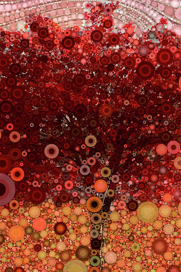 Abstract Tree - Fall Colors Mixed Media by Peggy Collins