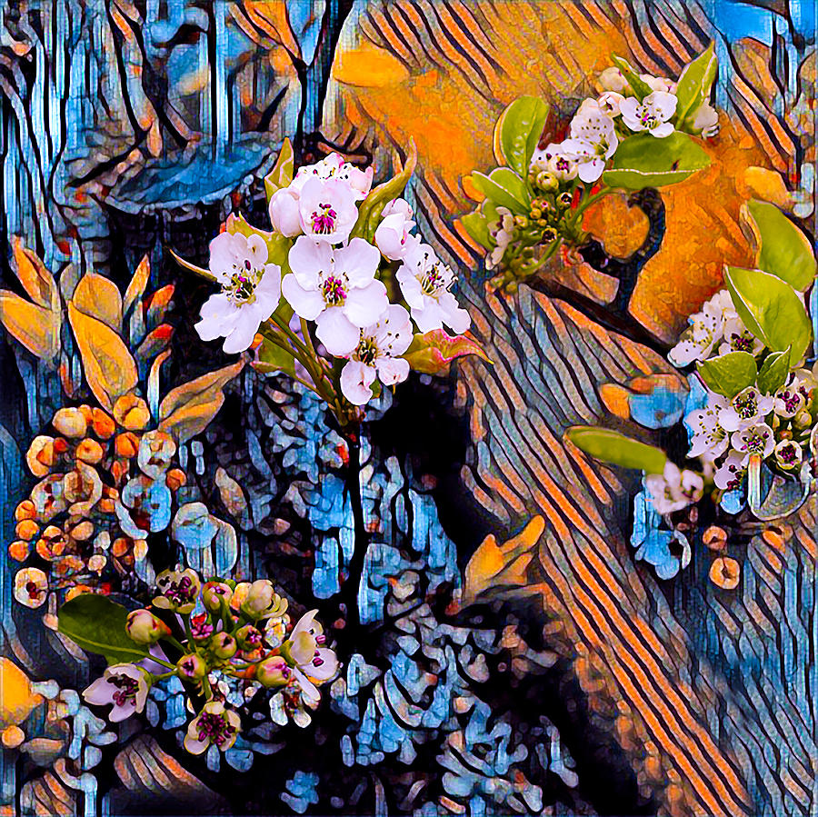 Abstract tree flowers Digital Art by Jeff Burgess