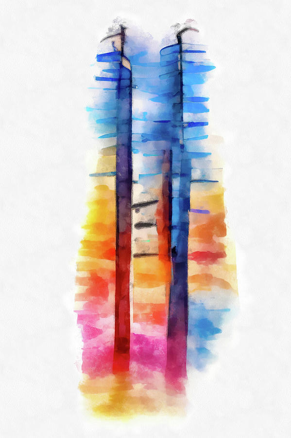 Abstract Trees Watercolor 02 Painting by Matthias Hauser