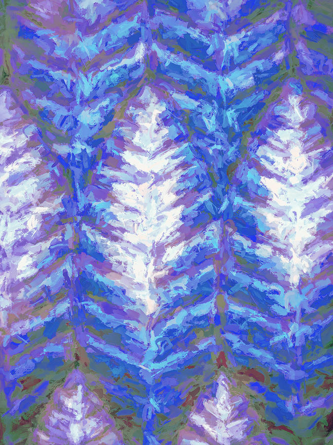 Abstract Trees Winter Season Digital Art by Deborah League