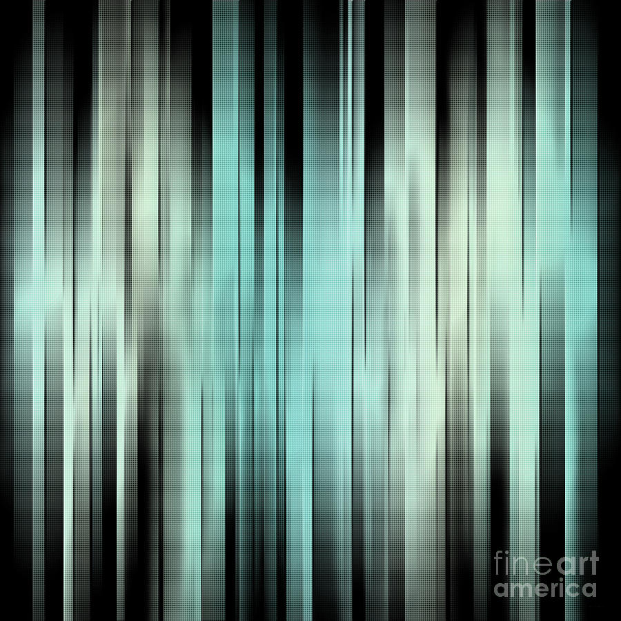 Abstract Turquoise Stripes Digital Art by Phil Perkins