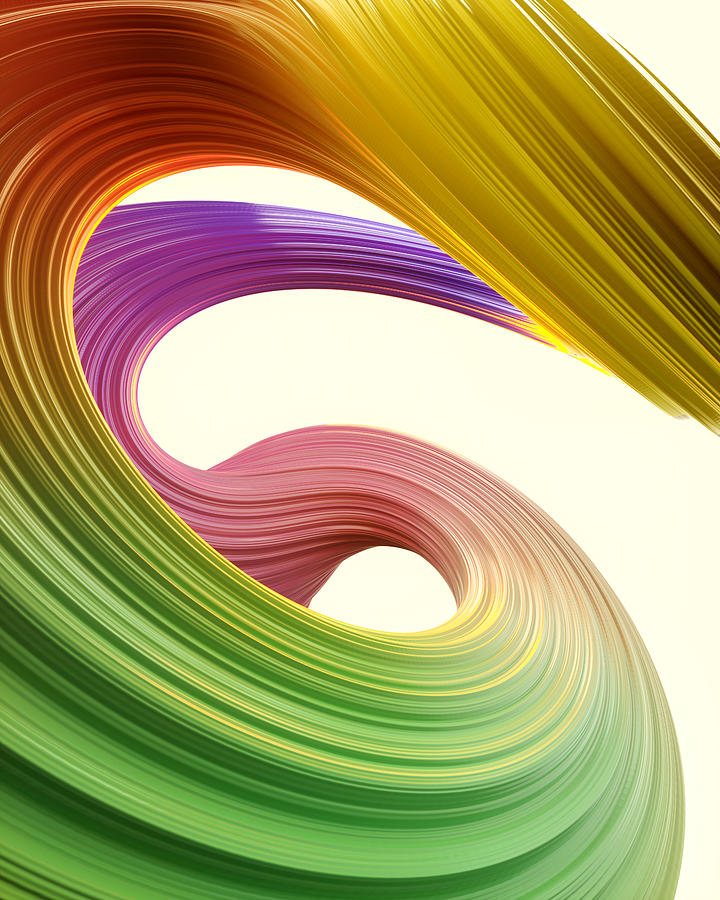 Abstract twisted multicolored shape Photograph by Andriy Onufriyenko