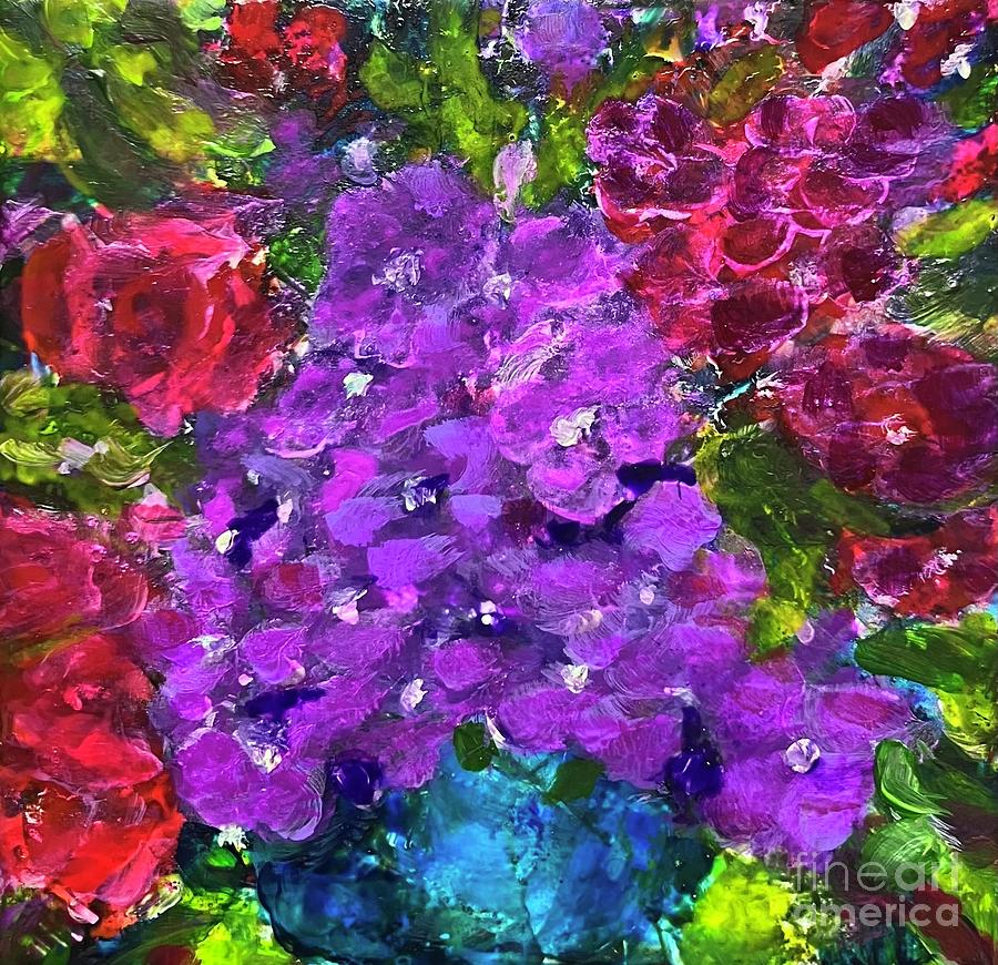 Abstract Violet Enchantment  Painting by Eunice Warfel