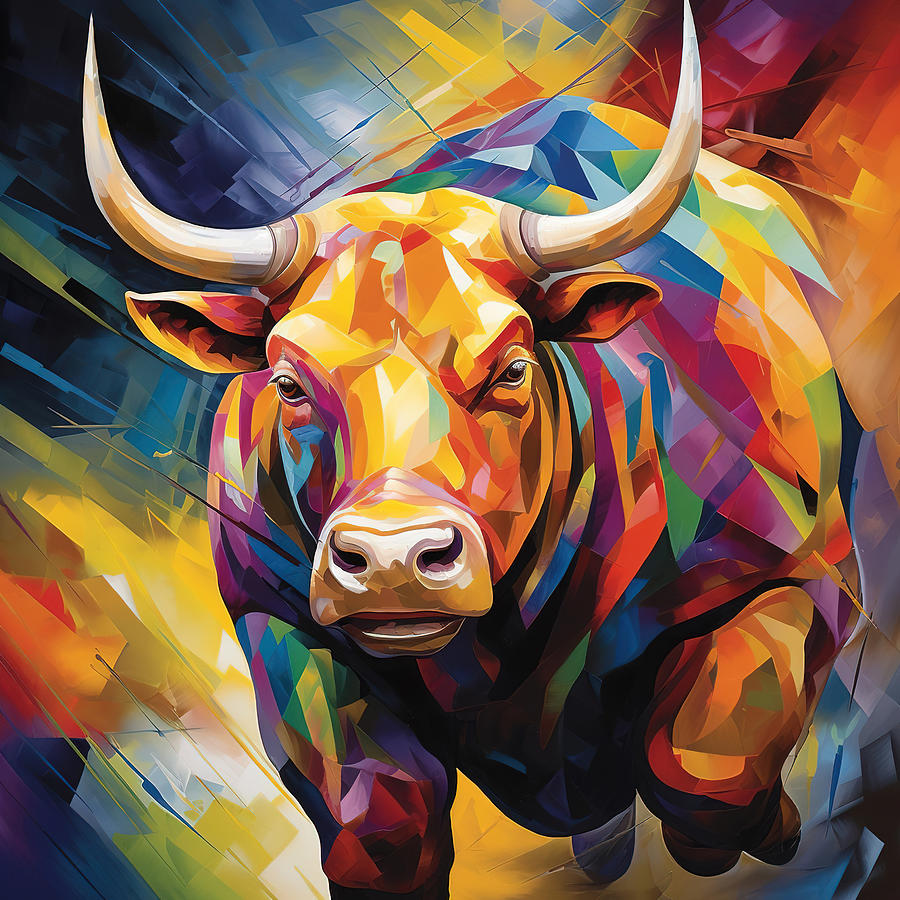 Abstract Wall Street Bull Digital Art by Athena Mckinzie