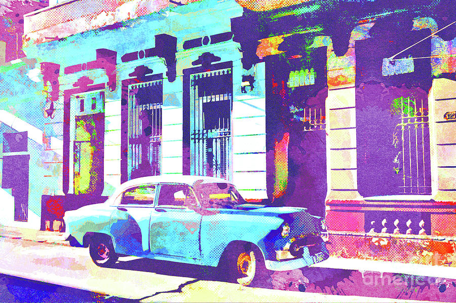 Abstract Watercolor - Havana, Cuba III Mixed Media by Chris Andruskiewicz