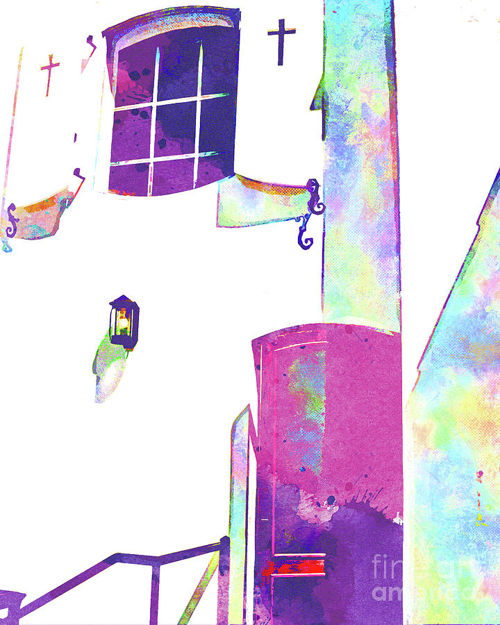 Abstract Watercolor - Island Church Mixed Media by Chris Andruskiewicz