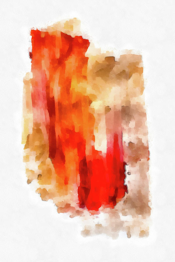 Abstract Watercolor Painting 03 Red Orange Brown Painting by Matthias Hauser