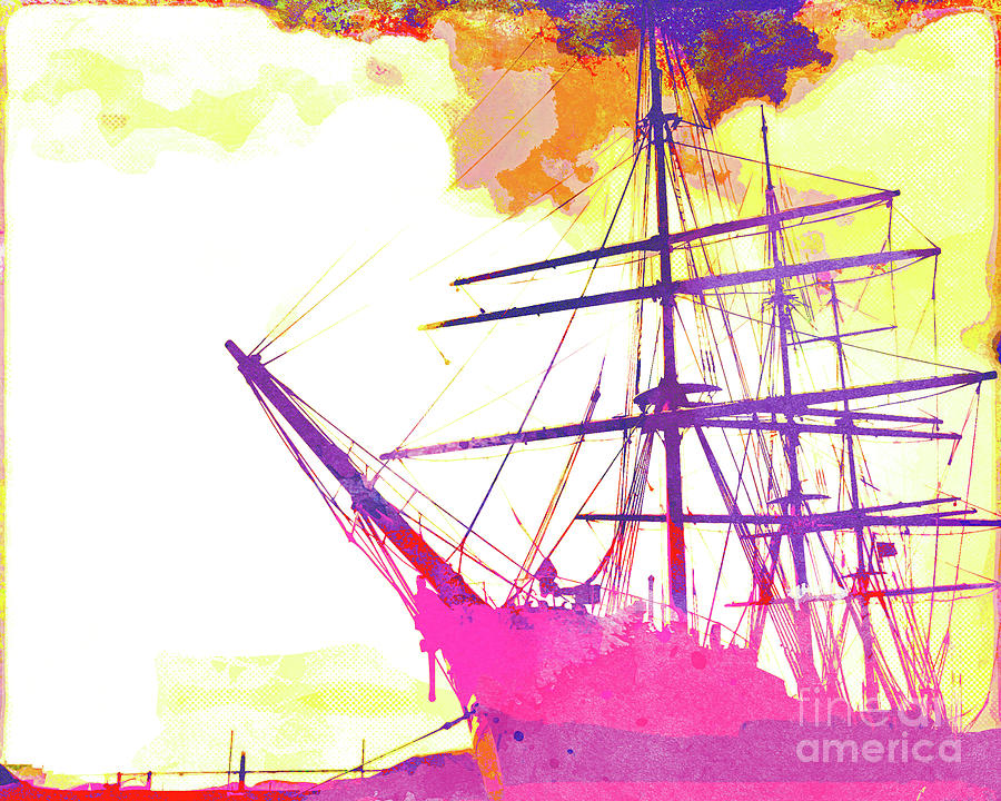 Abstract Watercolor - San Francisco Ship I Mixed Media by Chris Andruskiewicz
