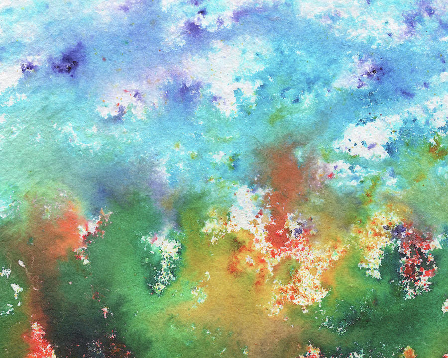 Abstract Watercolor Splashes Organic Natural Happy Colors Art I Painting by Irina Sztukowski