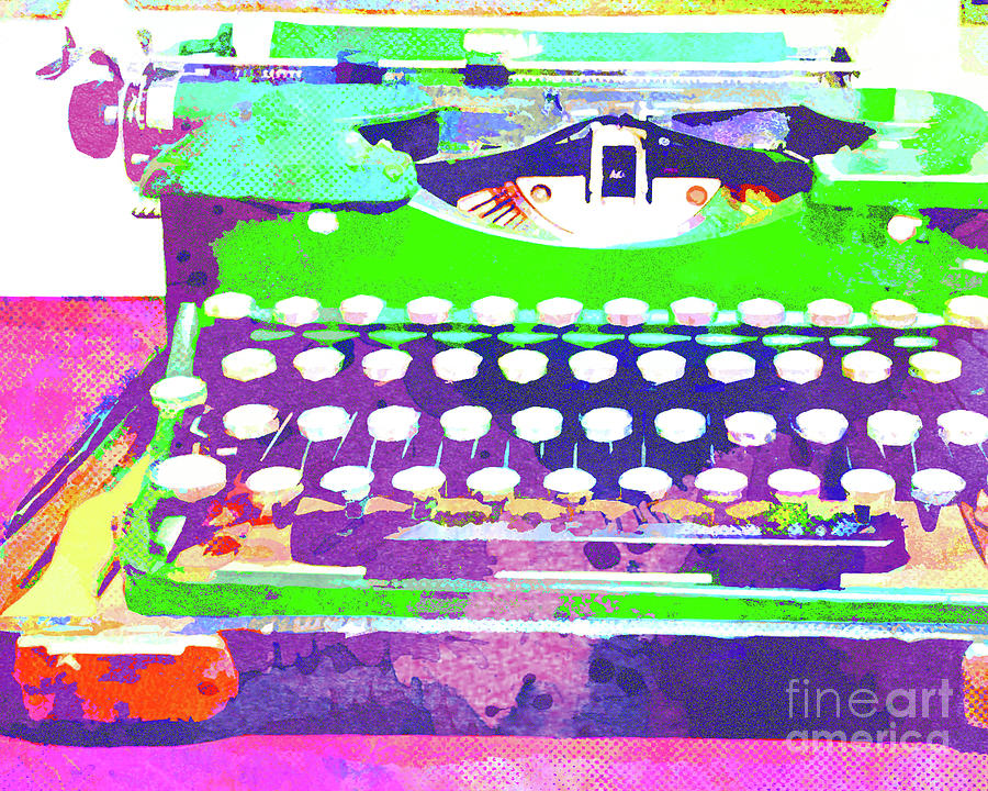 Abstract Watercolor - VintageTypewriter Mixed Media by Chris Andruskiewicz