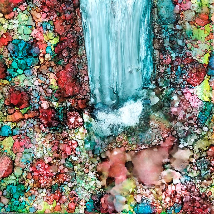 Abstract Waterfall Painting by Rachelle Stracke