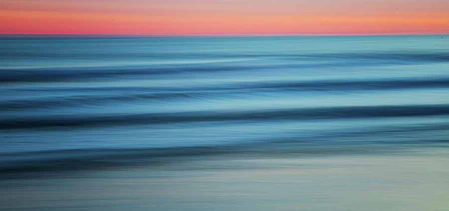 Abstract Waves at Sunset Along Atlantic Beach NC Photograph by Bob Decker