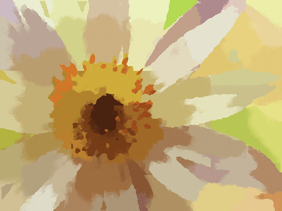 Abstract White Wildflower Painting  Digital Art by Shelli Fitzpatrick