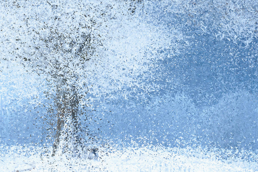 Abstract Winter Scene Mixed Media by Alex Mir