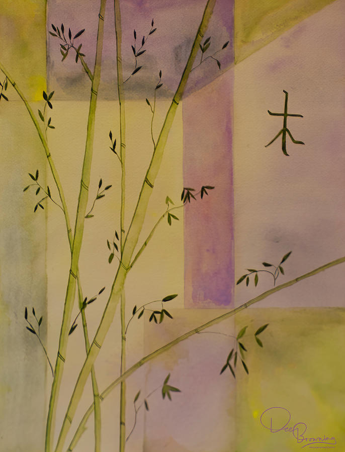 Abstract with Bamboo Painting by Dee Browning