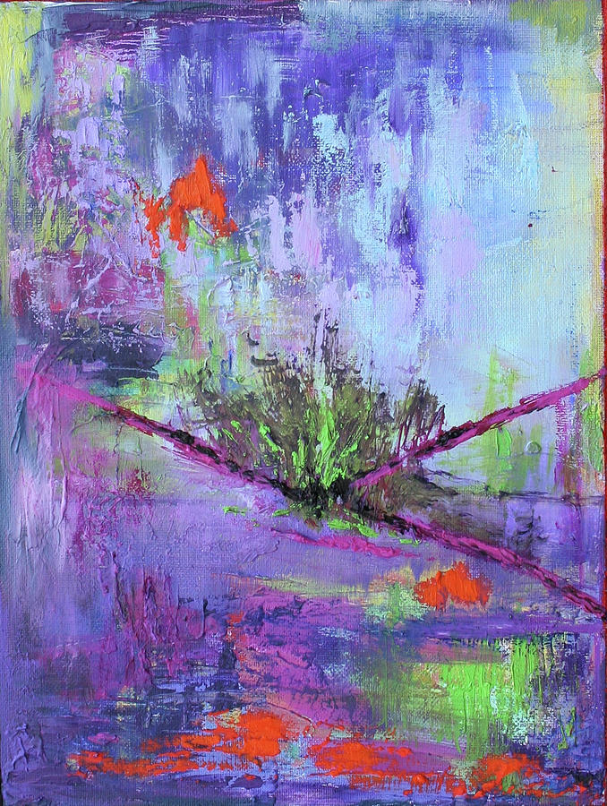Abstract with Center Painting by Karin Eisermann