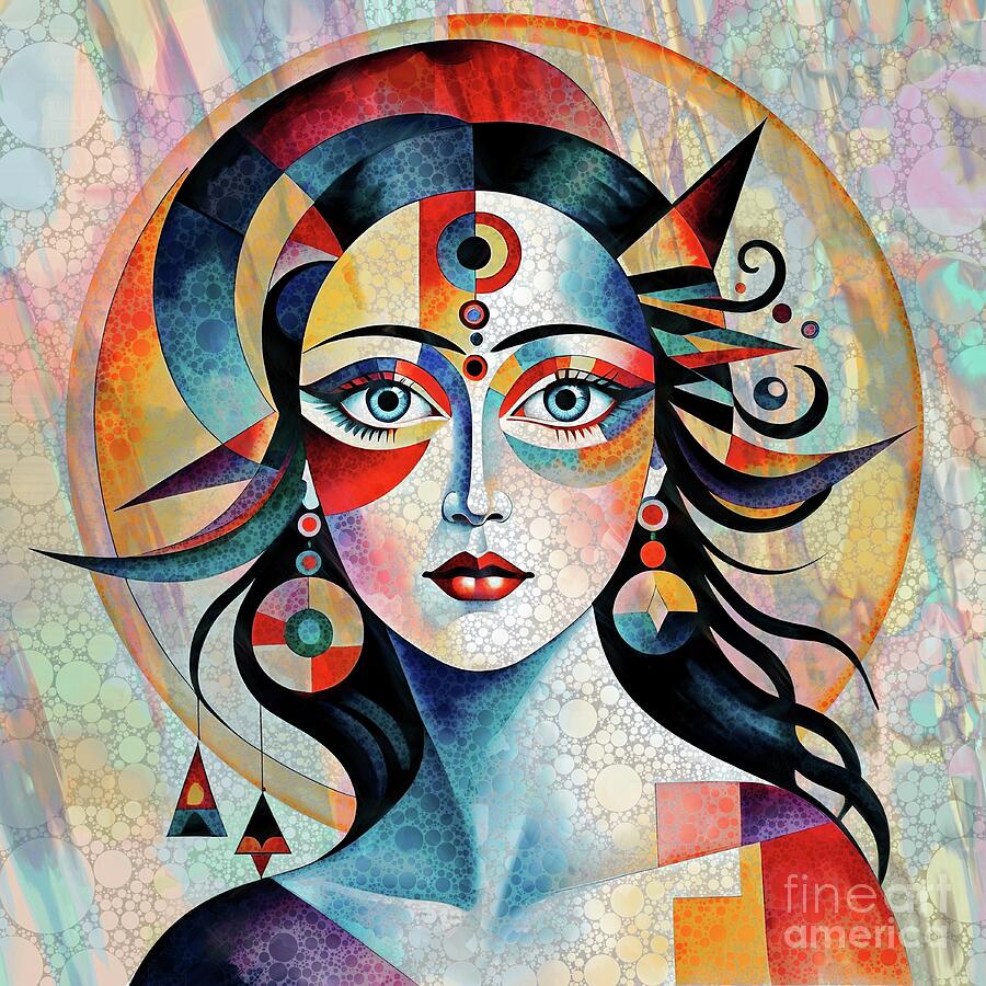 Abstract Digital Art - Abstract Woman Portrait - 03047 by Philip Preston