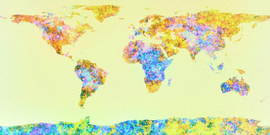 Abstract World Earth Map 11 Mixed Media by Bob Orsillo