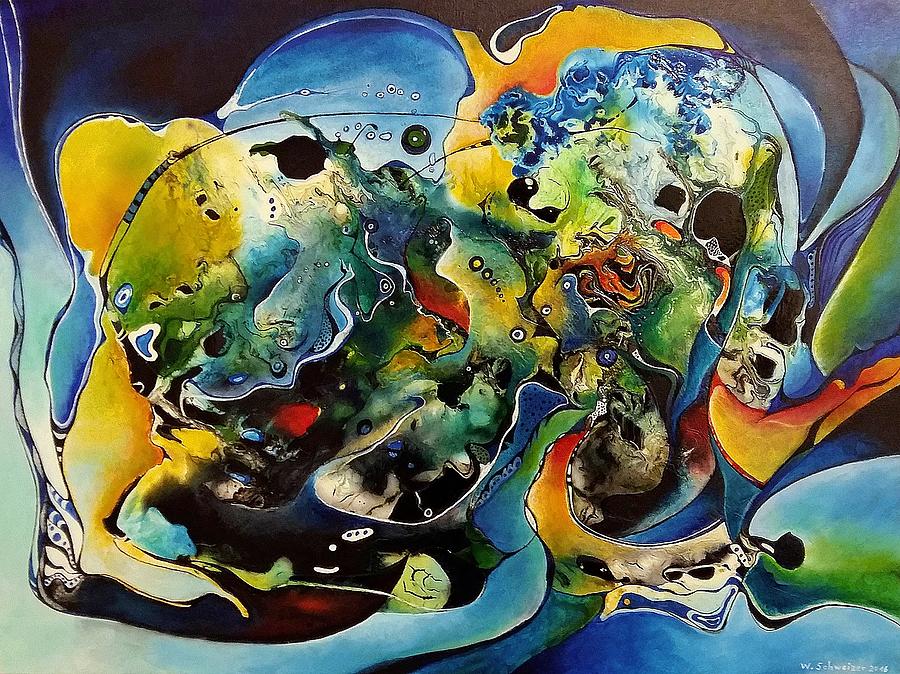 Abstract Acrylic Painting - Abstract World by Wolfgang Schweizer