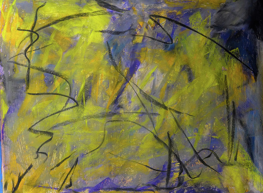 Abstract Yellow 1217 Pastel by Cathy Anderson