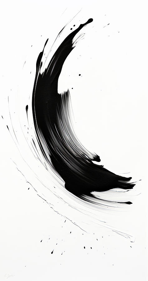 Ink Painting - Abstract Zen by Lourry Legarde